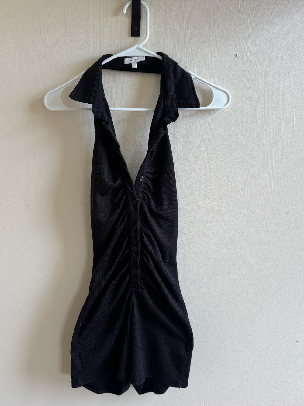 Better Be Black Ribbed Halter Top